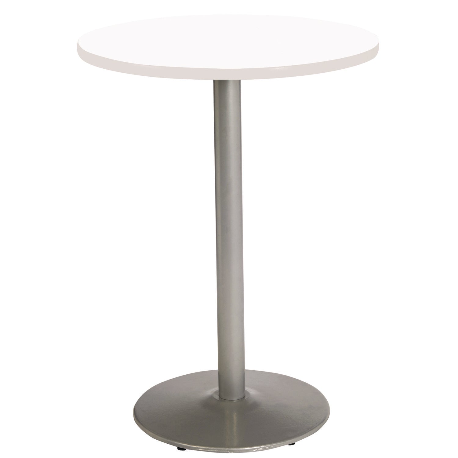 Pedestal Bistro Table with Four Yellow Kool Series Barstools, Round, 36"Dia x 41h, Designer White, Ships in 4-6 Business Days