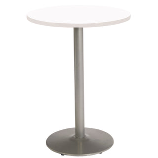 Pedestal Bistro Table with Four Yellow Kool Series Barstools, Round, 36"Dia x 41h, Designer White, Ships in 4-6 Business Days