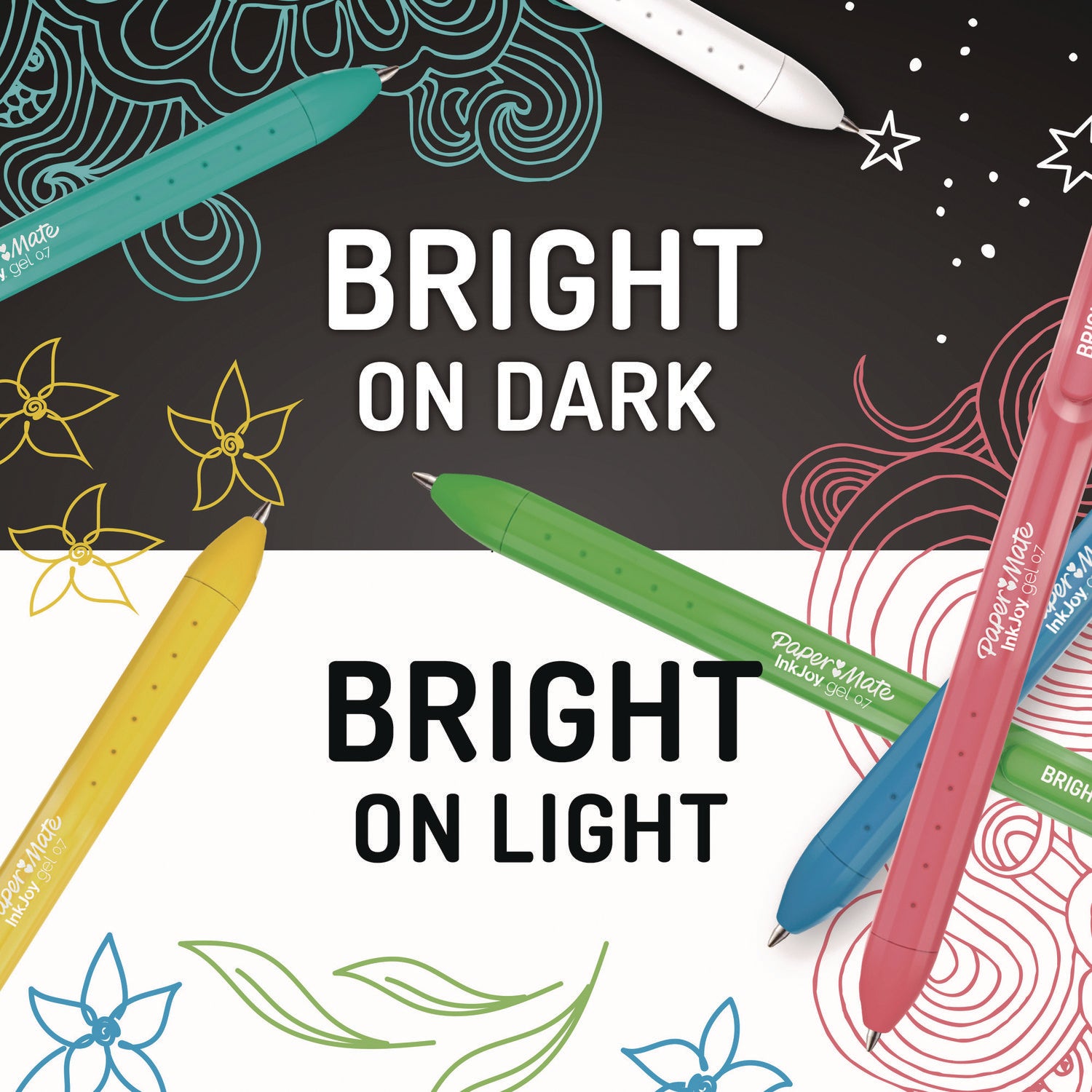 InkJoy Gel Bright Retractable Pen, Medium 0.7 mm, Assorted Ink/Barrel Colors, 6/Pack