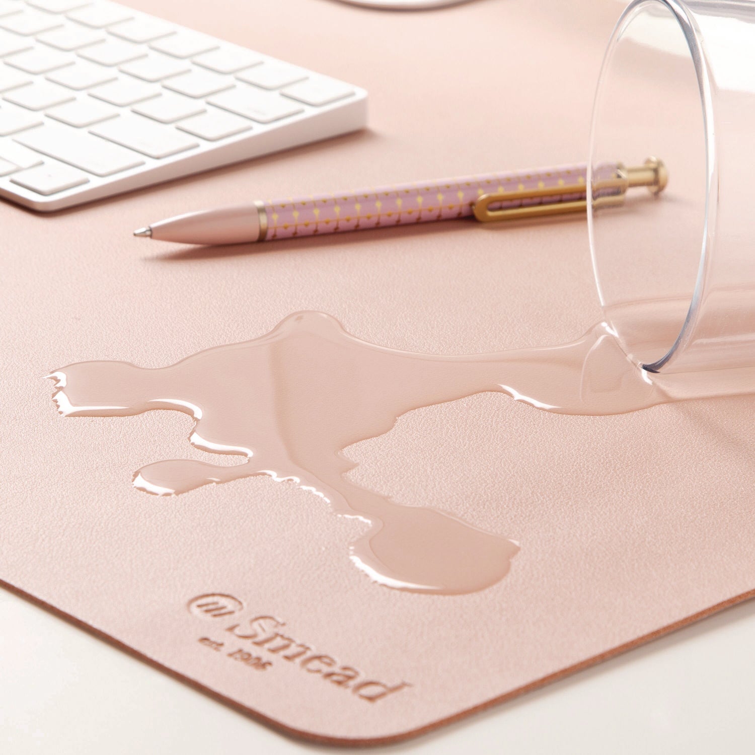 Vegan Leather Desk Pads, 23.6 x 13.7, Light Pink