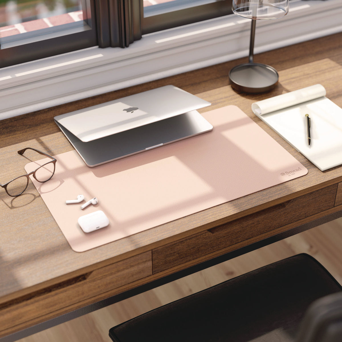 Vegan Leather Desk Pads, 23.6 x 13.7, Light Pink