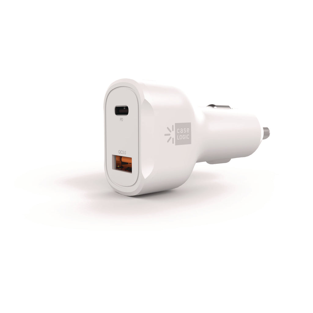 PD Car Charger, 60 W, Two 2 A Ports, White