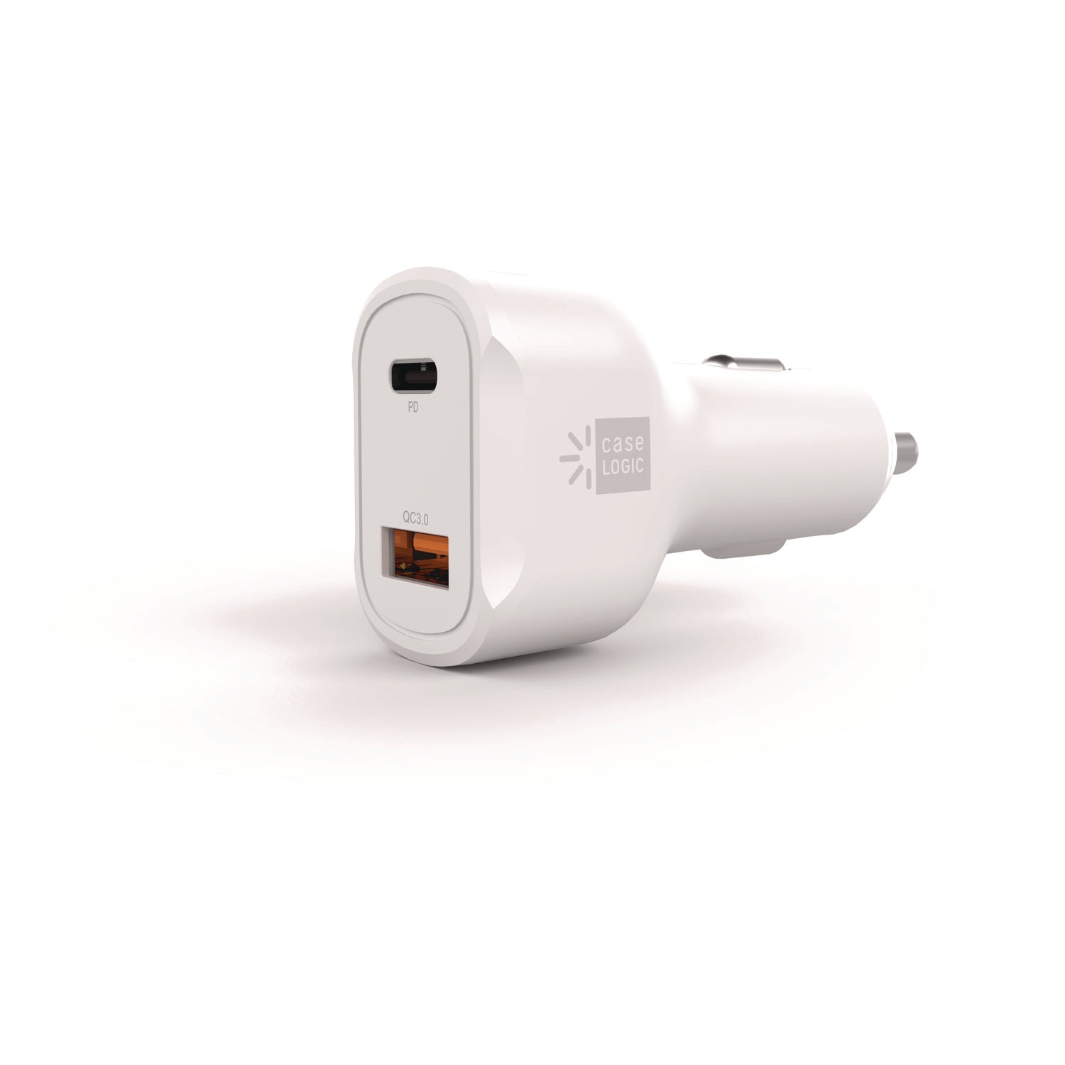 PD Car Charger, 60 W, Two 2 A Ports, White