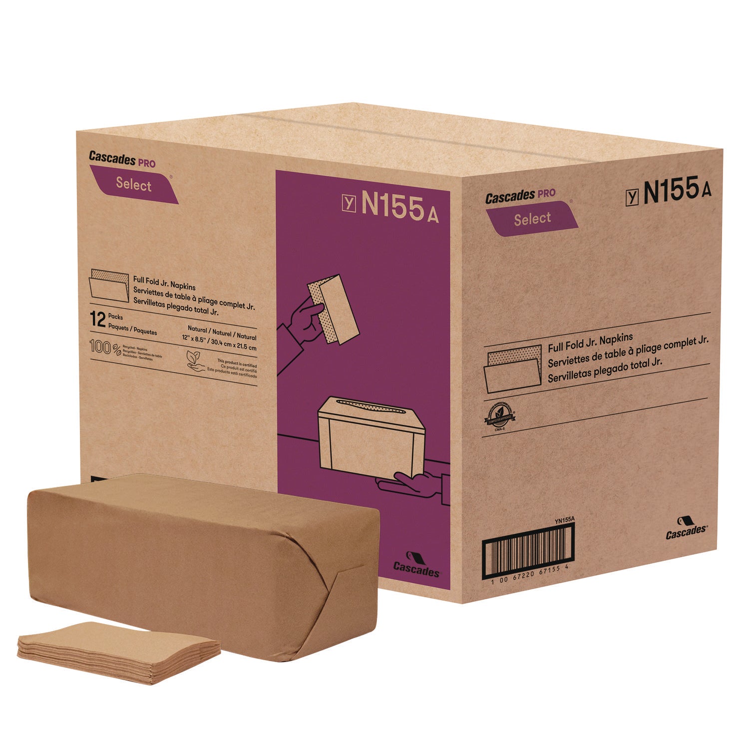 select-full-fold-ii-napkins-1-ply-12-x-85-white-800-pack-12-packs-carton_csdn155 - 3