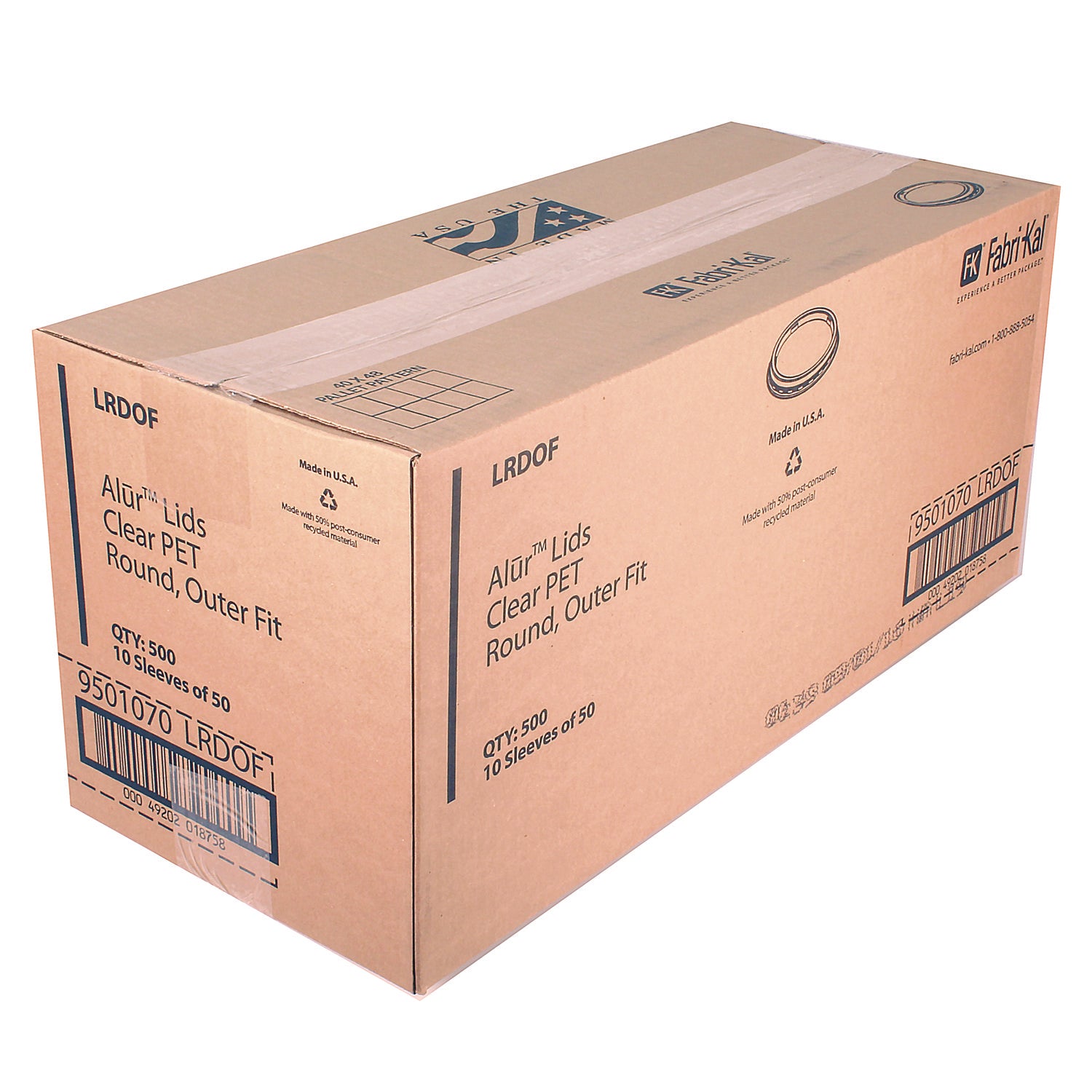 Recycleware Round Deli Container Lids, Clear, Plastic, 500/Carton