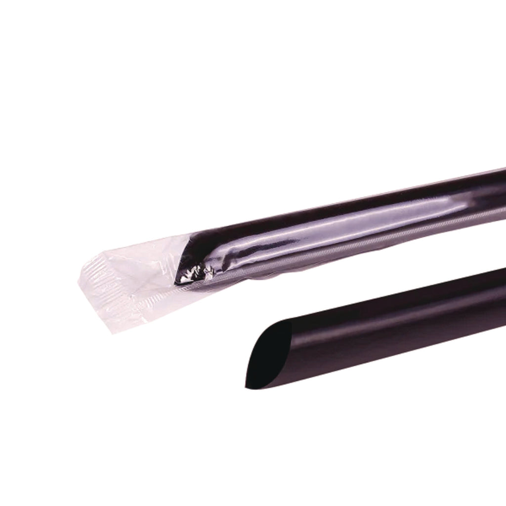 Boba Straws, 9", Black, 1,600/Carton