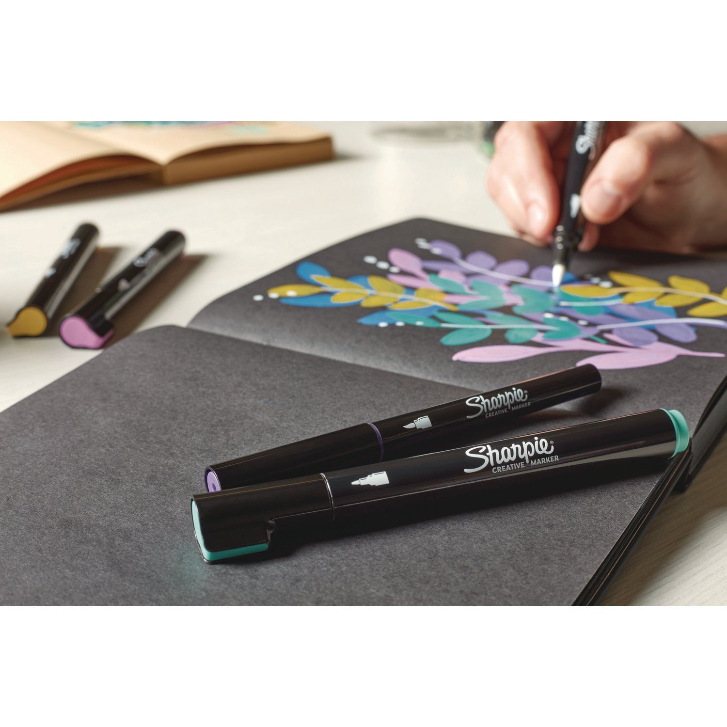 Creative Markers, Medium Bullet Tip, Assorted Colors, 5/Pack