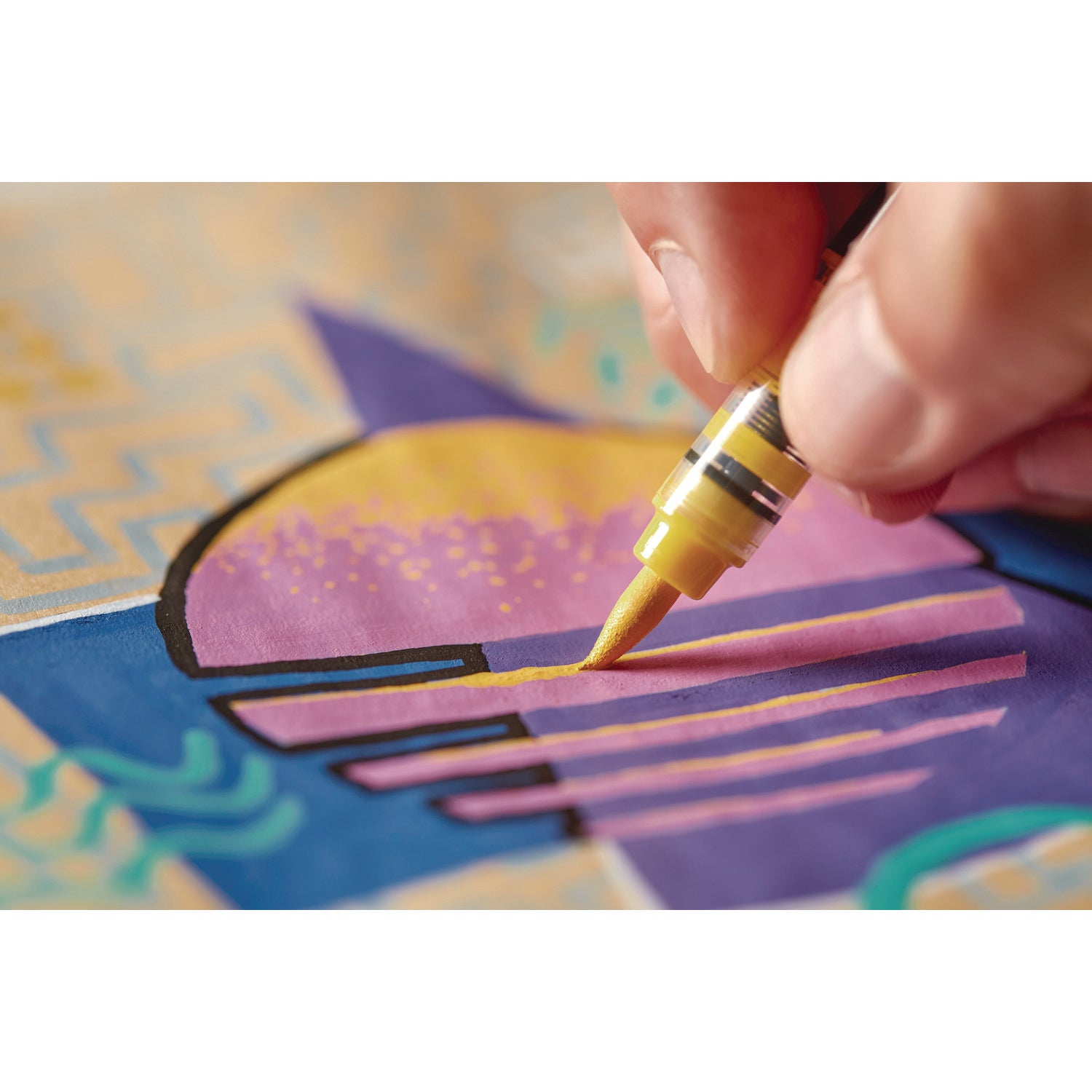 Creative Markers, Fine Brush Tip, Assorted Colors, 5/Pack