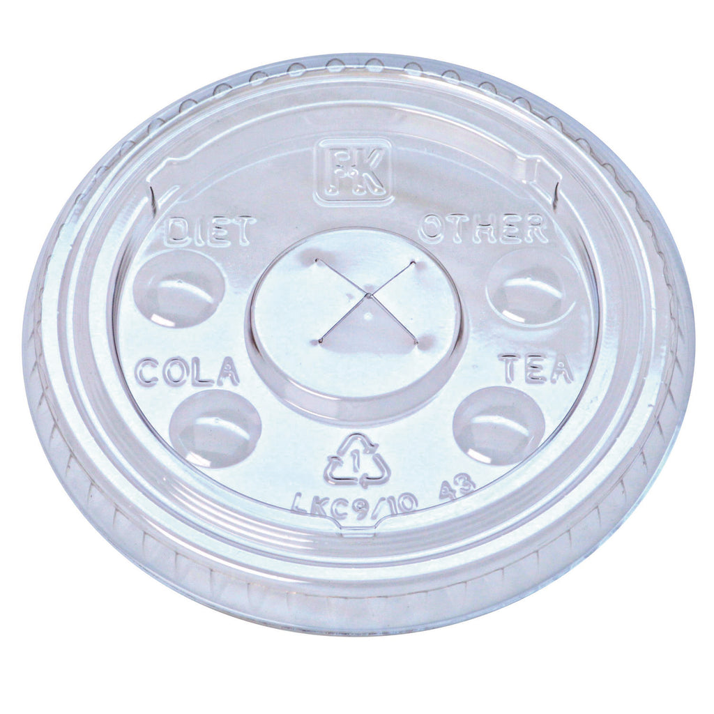 Kal-Clear/Nexclear Drink Cup Lids, Straw X-Slot, Fits 9 to 10 oz Cold Cups, Clear, 2,500/Carton