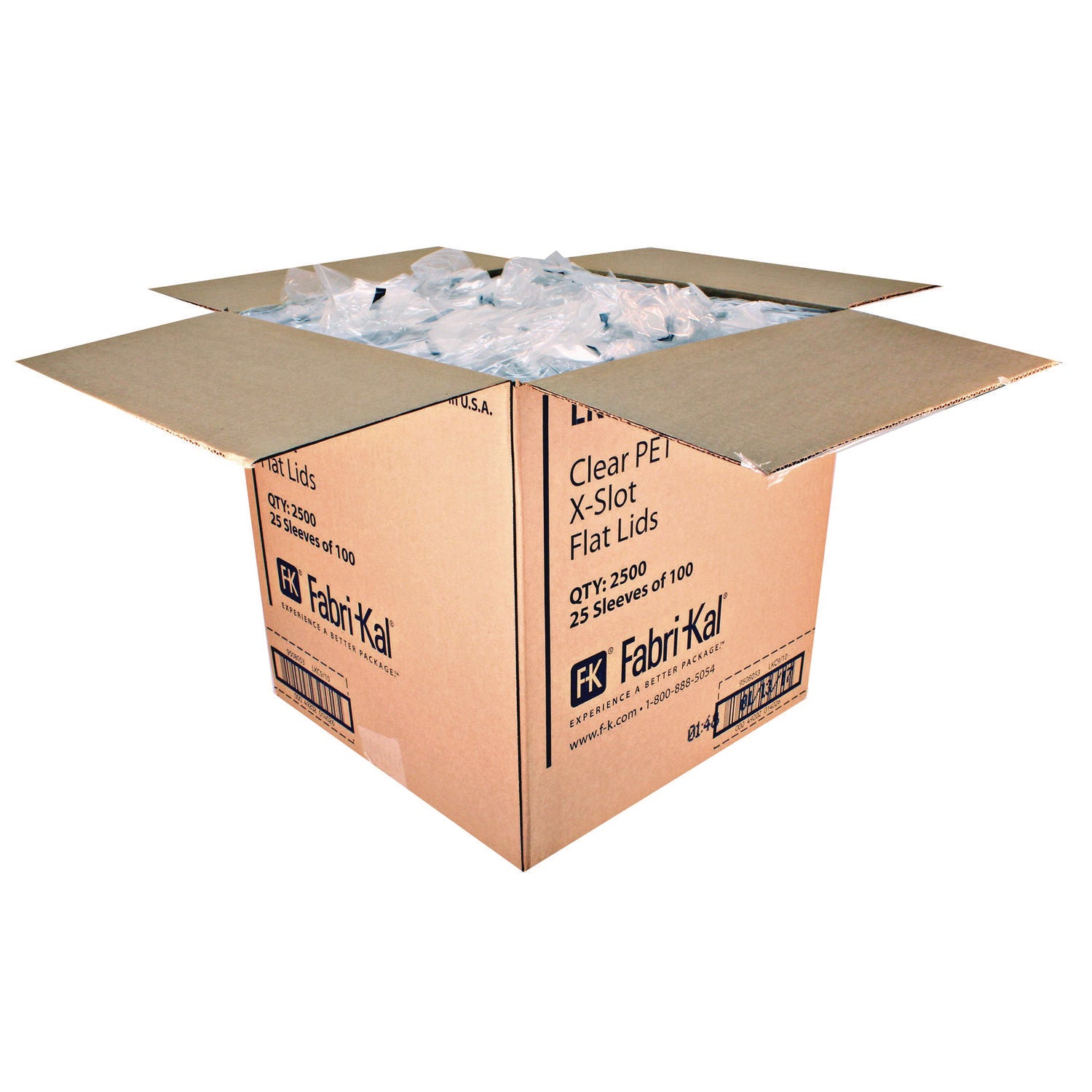 Kal-Clear/Nexclear Drink Cup Lids, Straw X-Slot, Fits 9 to 10 oz Cold Cups, Clear, 2,500/Carton