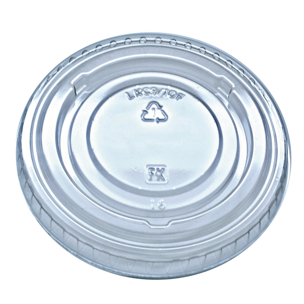 Kal-Clear/Nexclear Drink Cup Lids, Flat No-Slot, Fits 9 to 10 oz Cold Cups, Clear, 2,500/Carton