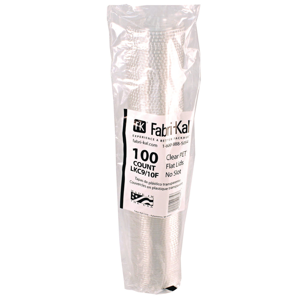 Kal-Clear/Nexclear Drink Cup Lids, Flat No-Slot, Fits 9 to 10 oz Cold Cups, Clear, 2,500/Carton