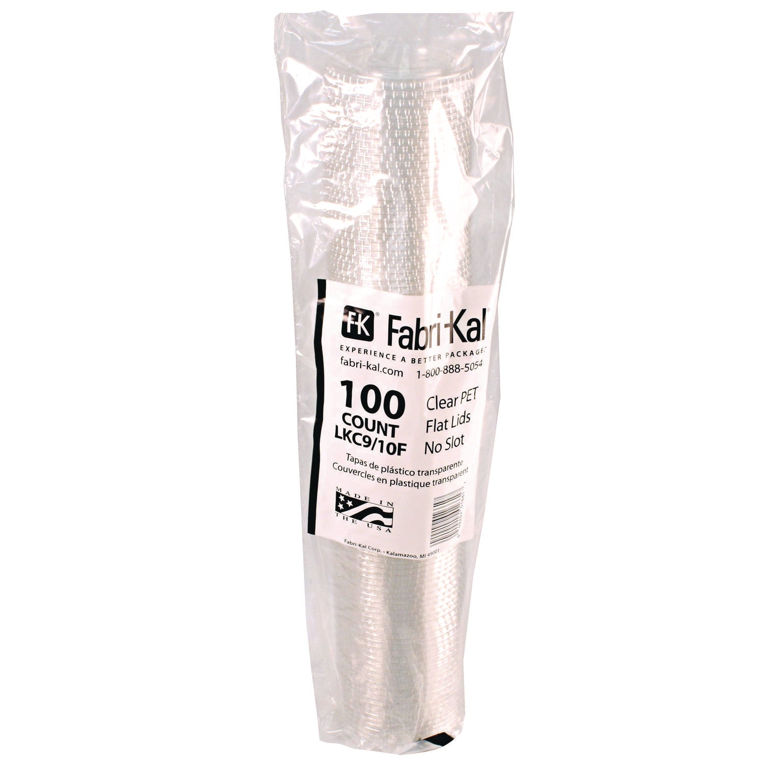 Kal-Clear/Nexclear Drink Cup Lids, Flat No-Slot, Fits 9 to 10 oz Cold Cups, Clear, 2,500/Carton