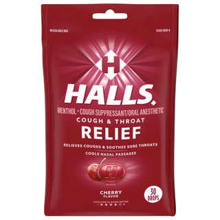 Triple Action Cough Drops, Cherry, 30/Bag, 12 Bags/Box