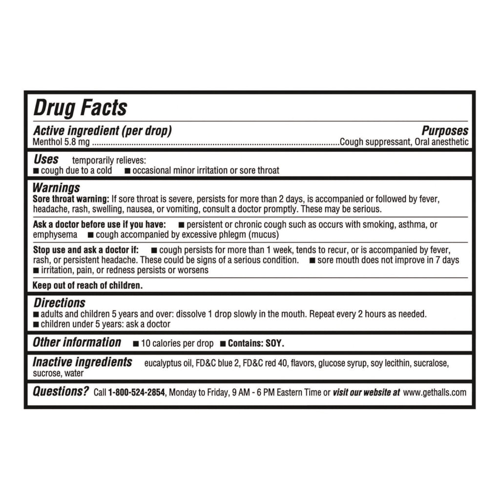 Triple Action Cough Drops, Cherry, 30/Bag, 12 Bags/Box