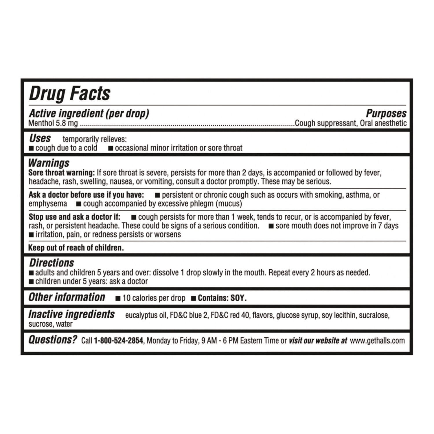 Triple Action Cough Drops, Cherry, 30/Bag, 12 Bags/Box