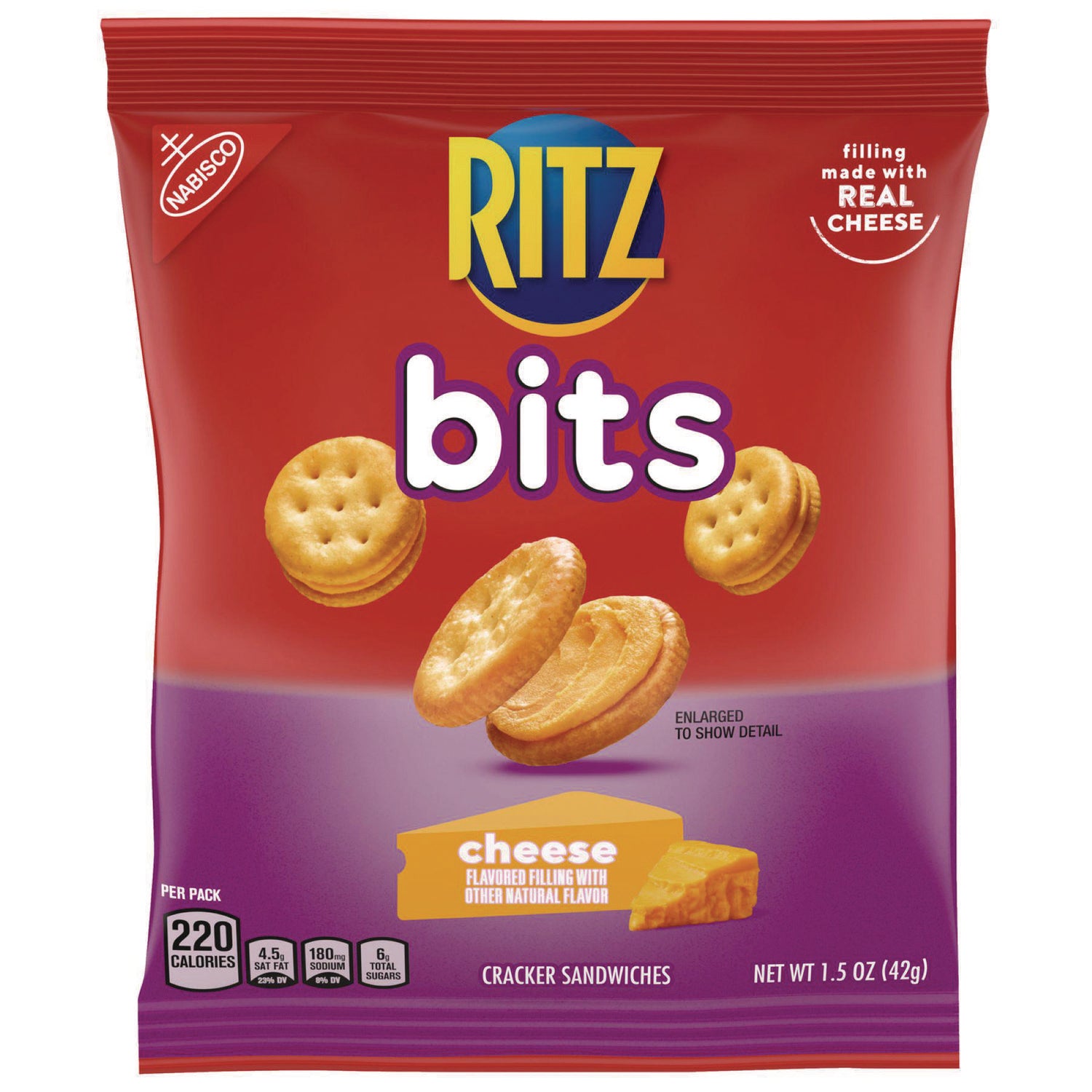 Ritz Bits, Cheese, 1.5 oz Packs, 60/Carton
