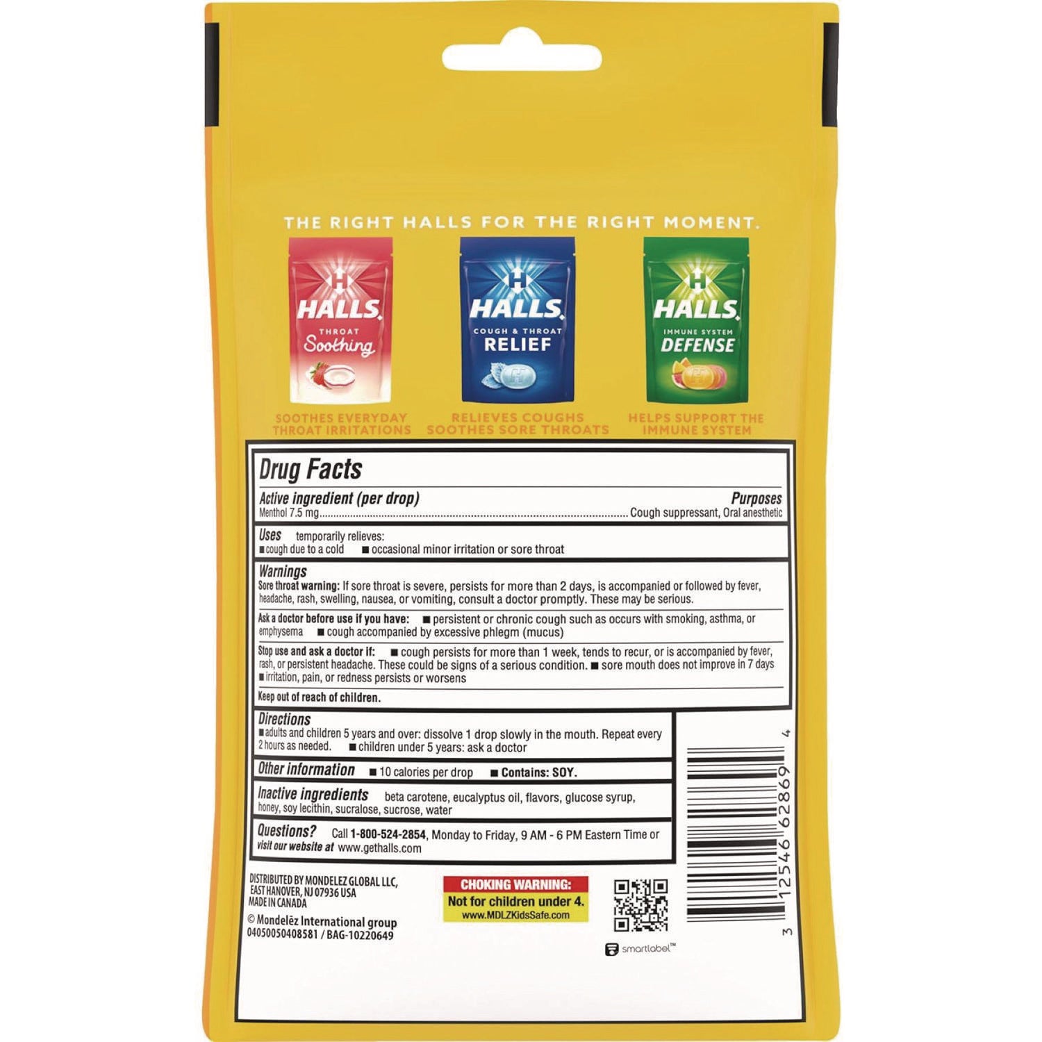 Triple Action Cough Drops, Honey-Lemon, 30/Bag, 12 Bags/Box