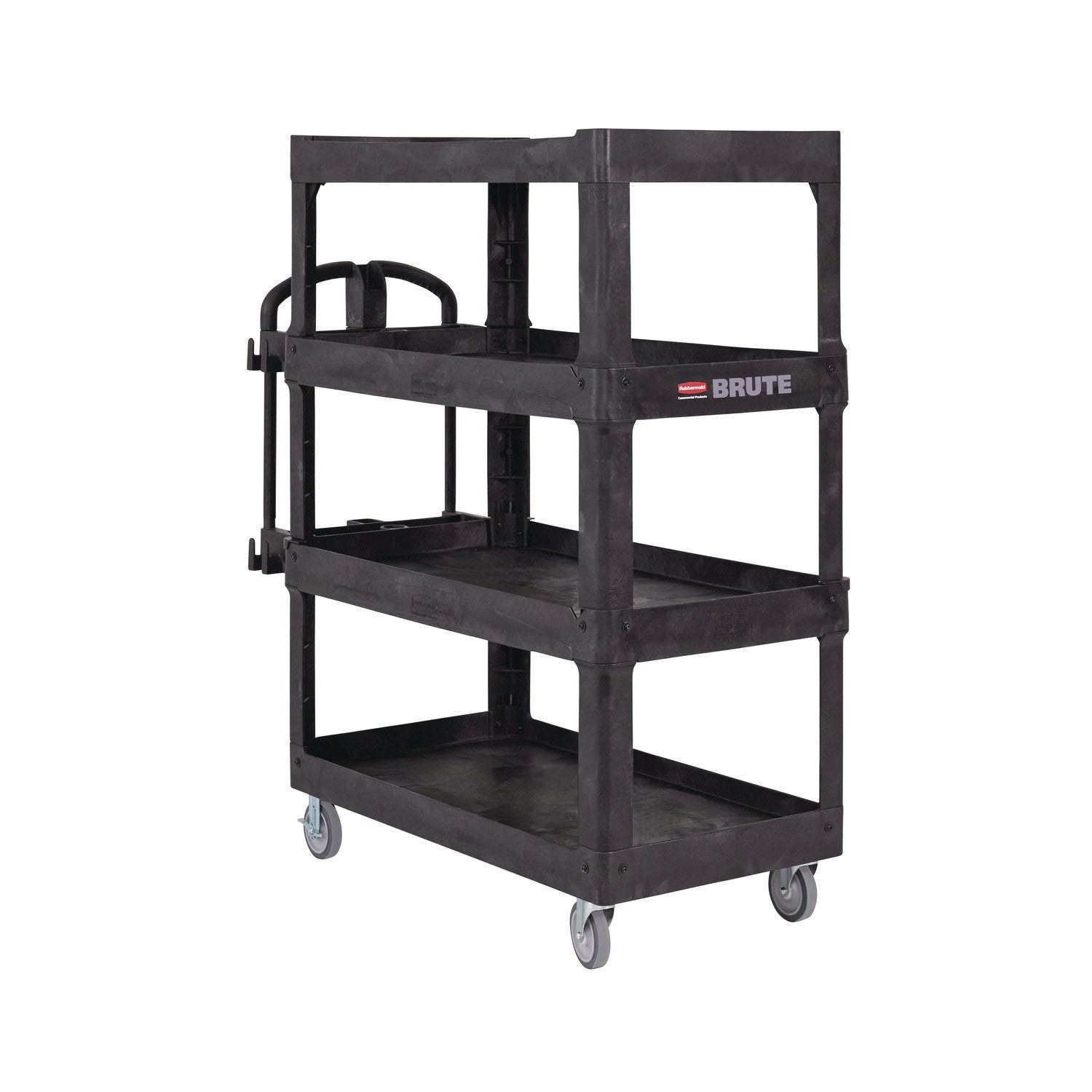 brute-heavy-duty-ergo-utility-cart-plastic-4-shelves-700-lb-capacity-2435-x-541-x-624-black_rcp2128657 - 4