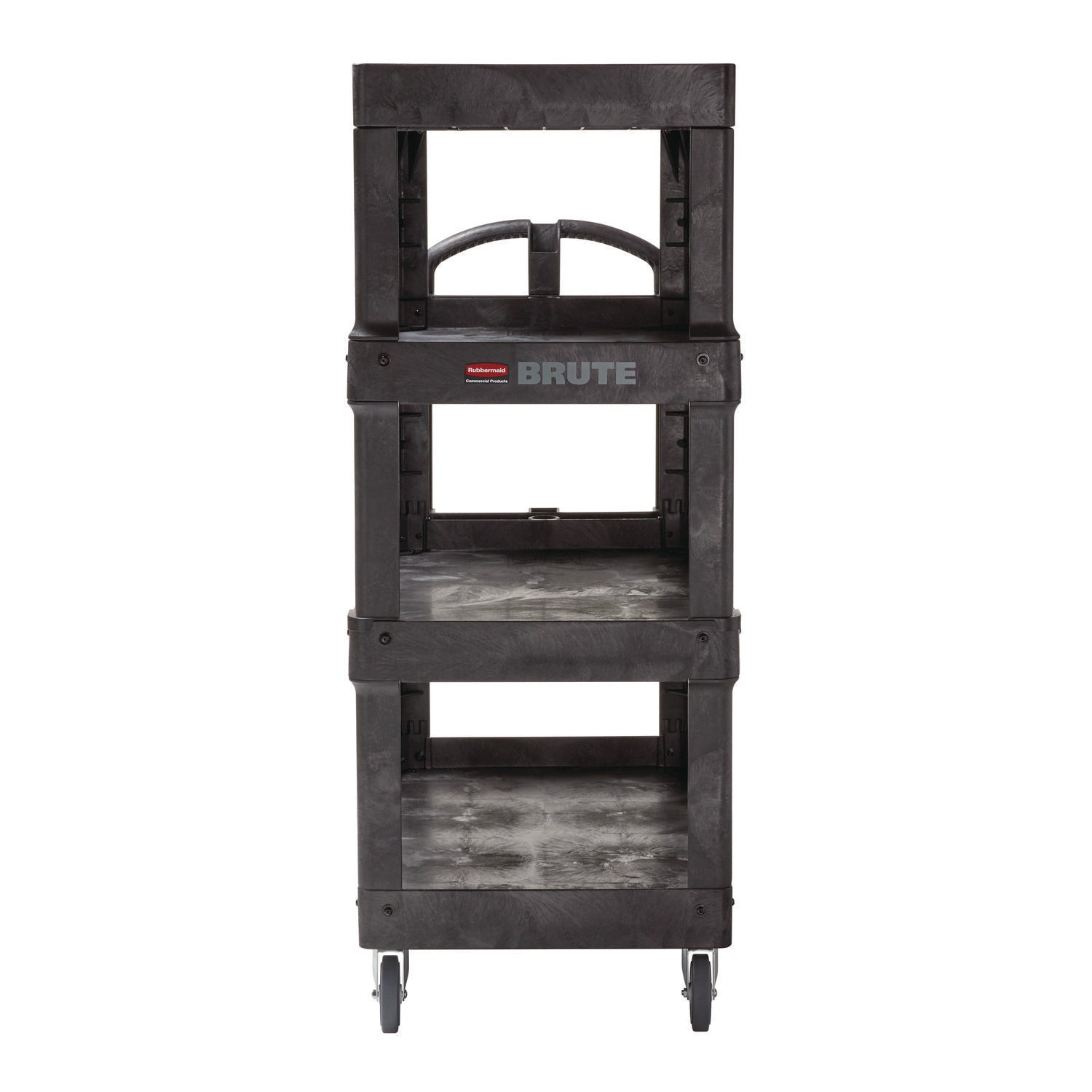 brute-heavy-duty-ergo-utility-cart-plastic-4-shelves-700-lb-capacity-2435-x-541-x-624-black_rcp2128657 - 5