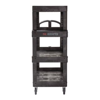 brute-heavy-duty-ergo-utility-cart-plastic-4-shelves-700-lb-capacity-2435-x-541-x-624-black_rcp2128657 - 5