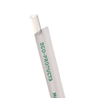 Clear Wrapped Straw, 7.75", PLA, 400/Pack, 24 Packs/Carton - 