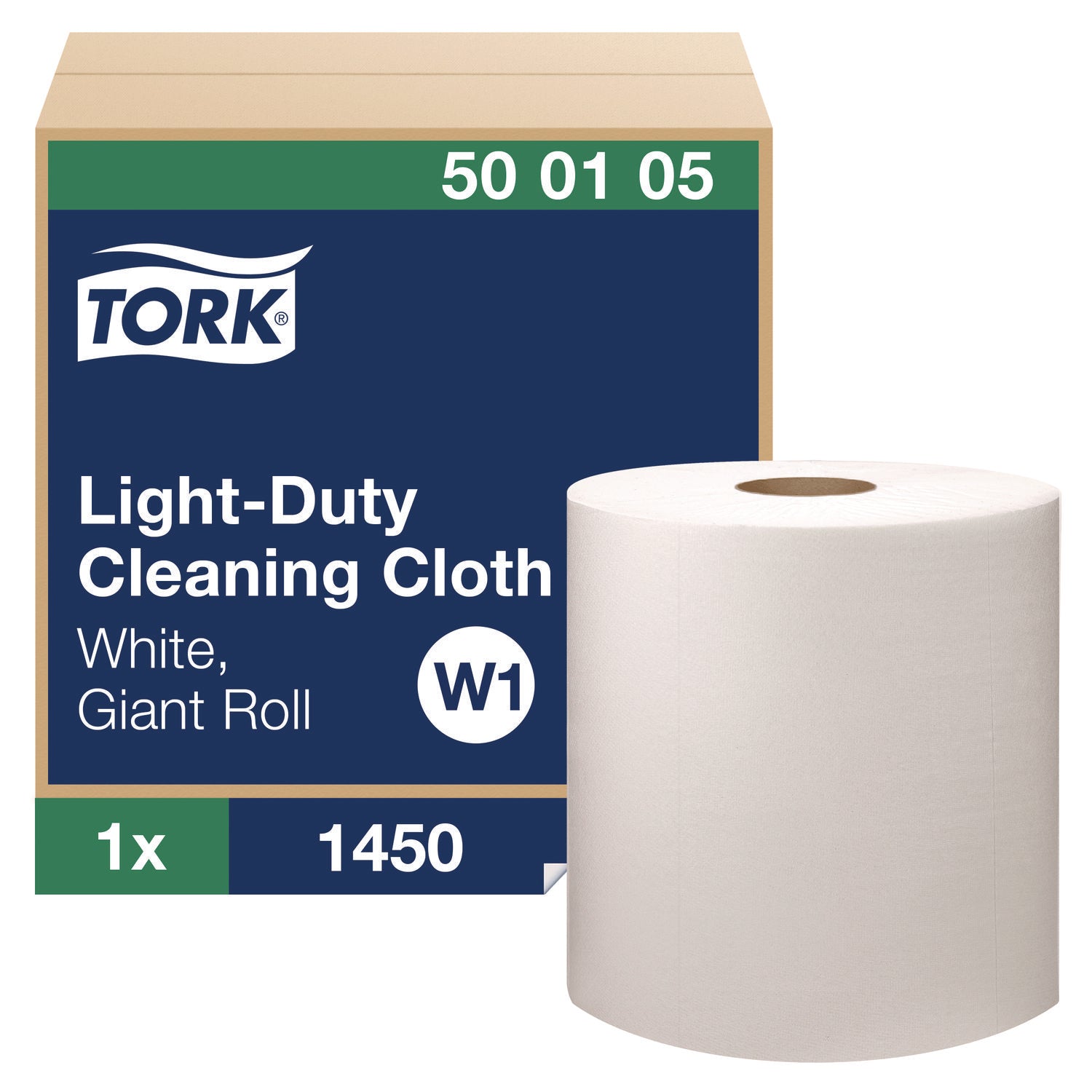 light-duty-cleaning-cloth-giant-roll-1-ply-9-x-124-white-1450-sheet-roll-carton_trk500105 - 1