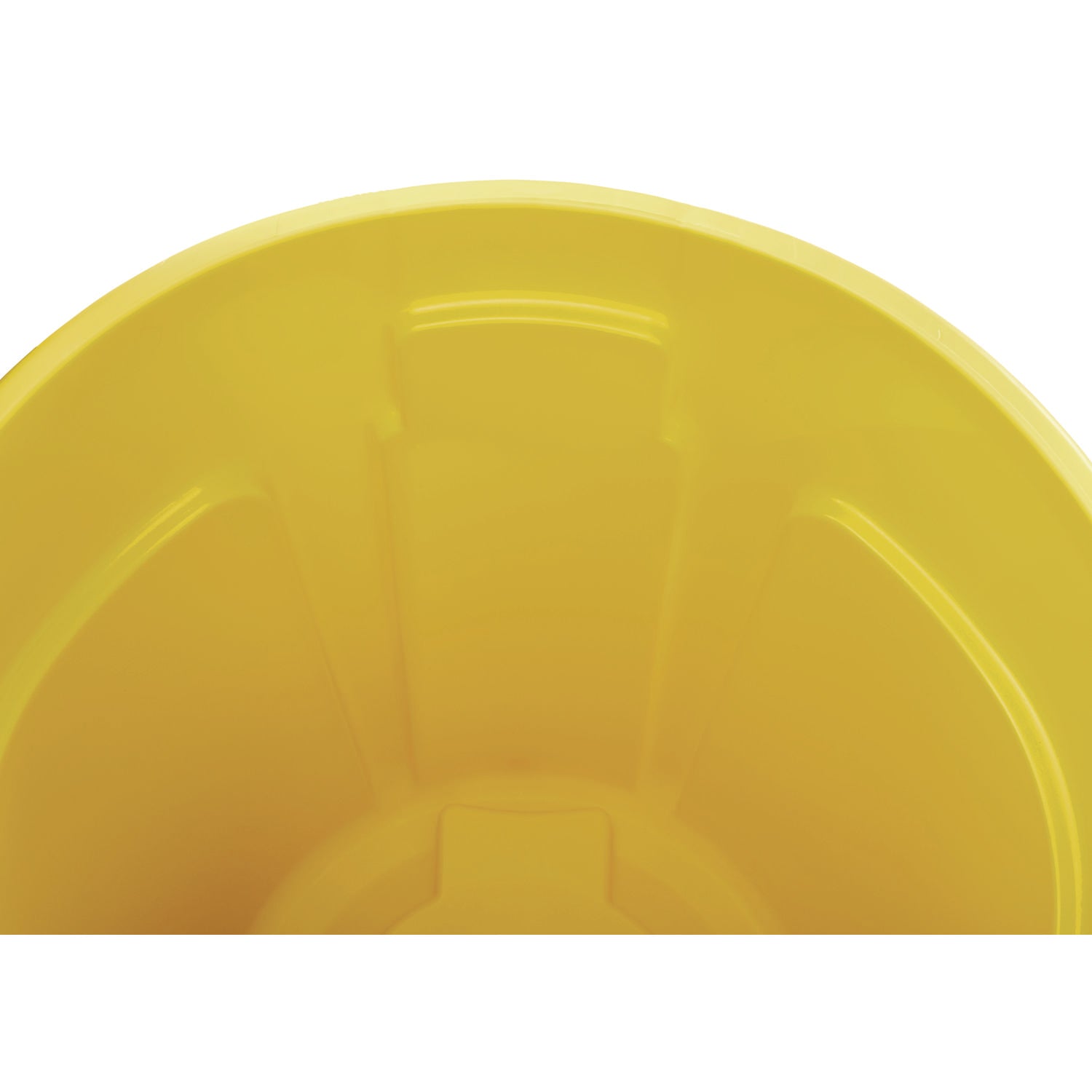 Vented Round Brute Container, 20 gal, Plastic, Yellow - 