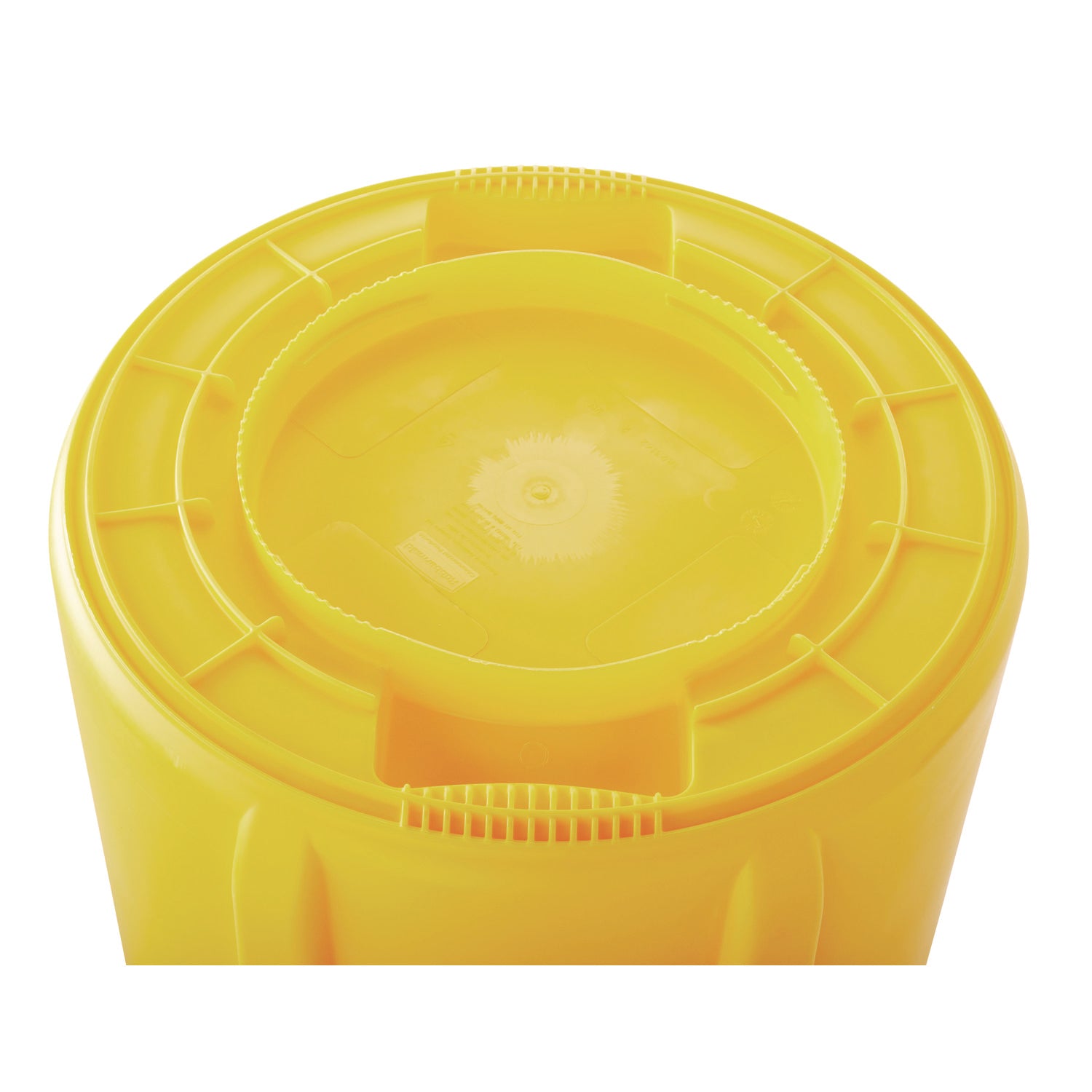 Vented Round Brute Container, 44 gal, Plastic, Yellow