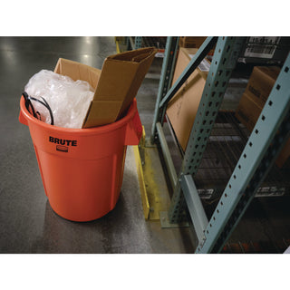 Brute Round Container, 32 gal, Resin, Orange - 4