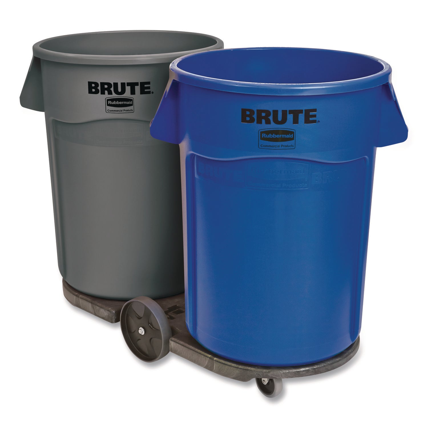 BRUTE Tandem Dolly, Two-Container, 300 lb Capacity, 20.25w x 45d x 8h, Black