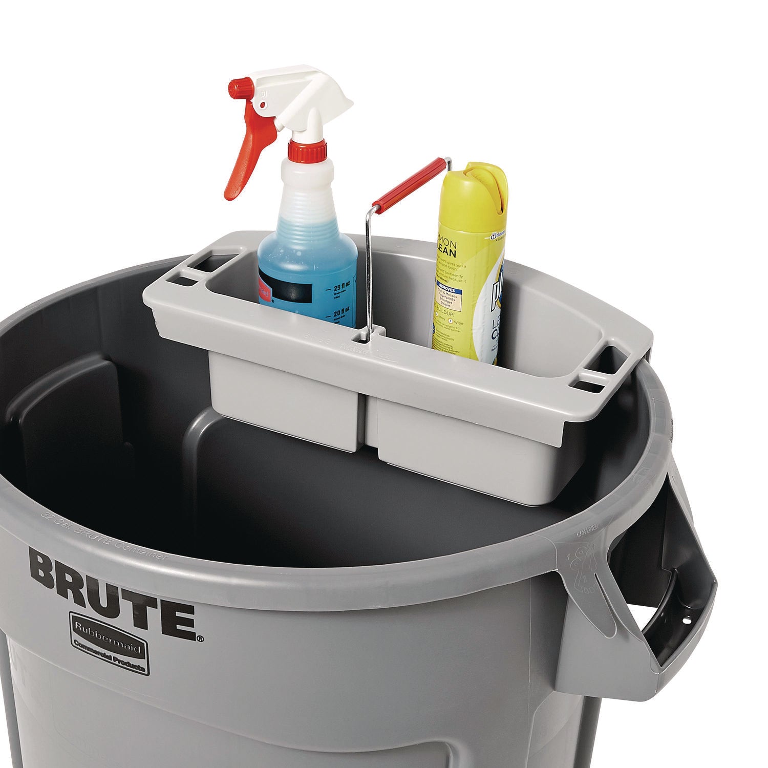 Maid Caddy, 2-Comp, 16w x 9d x 5h, Gray