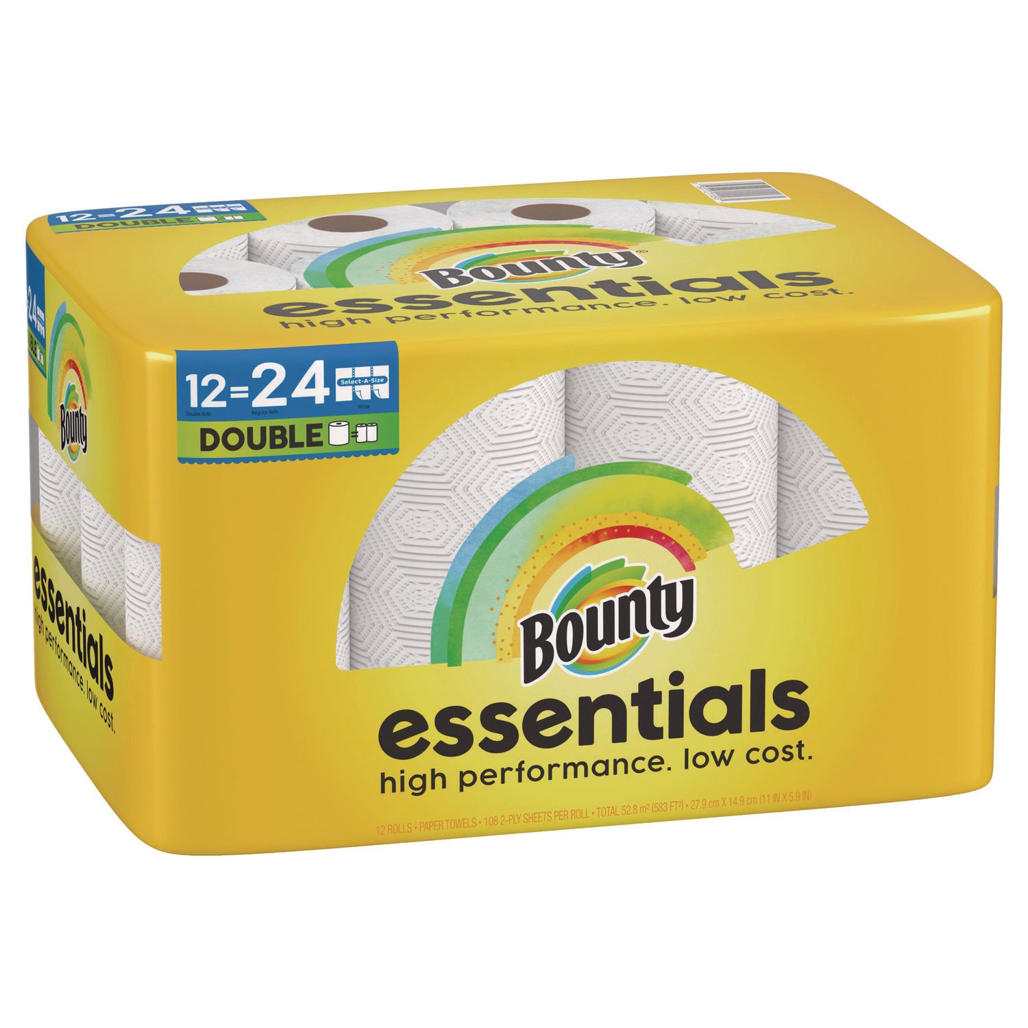 essentials-select-a-size-kitchen-roll-paper-towels-2-ply-108-sheets-roll-12-rolls-carton_pgc11093 - 4