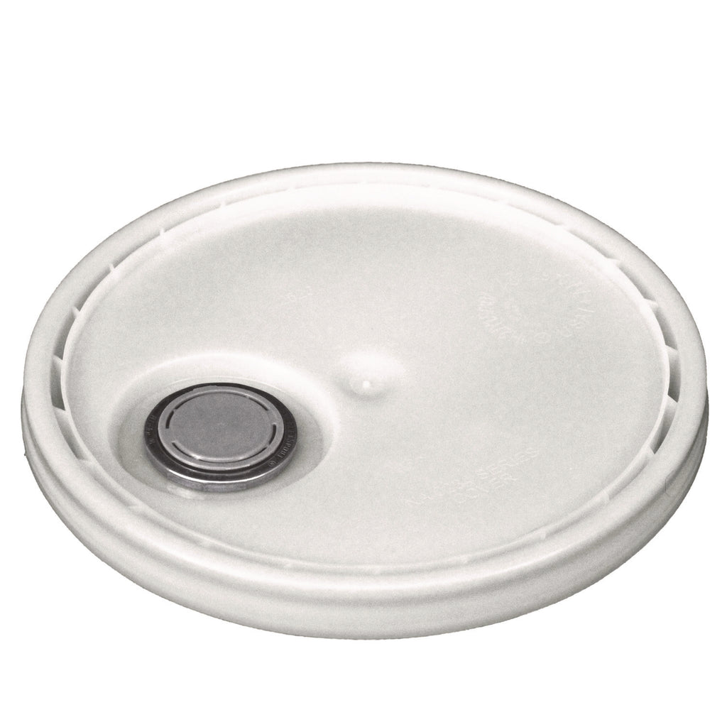 Utility Bucket with Lid, 5 gal, Polyethylene, White, 11.25" dia