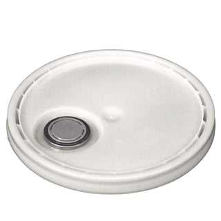 Utility Bucket with Lid, 5 gal, Polyethylene, White, 11.25" dia