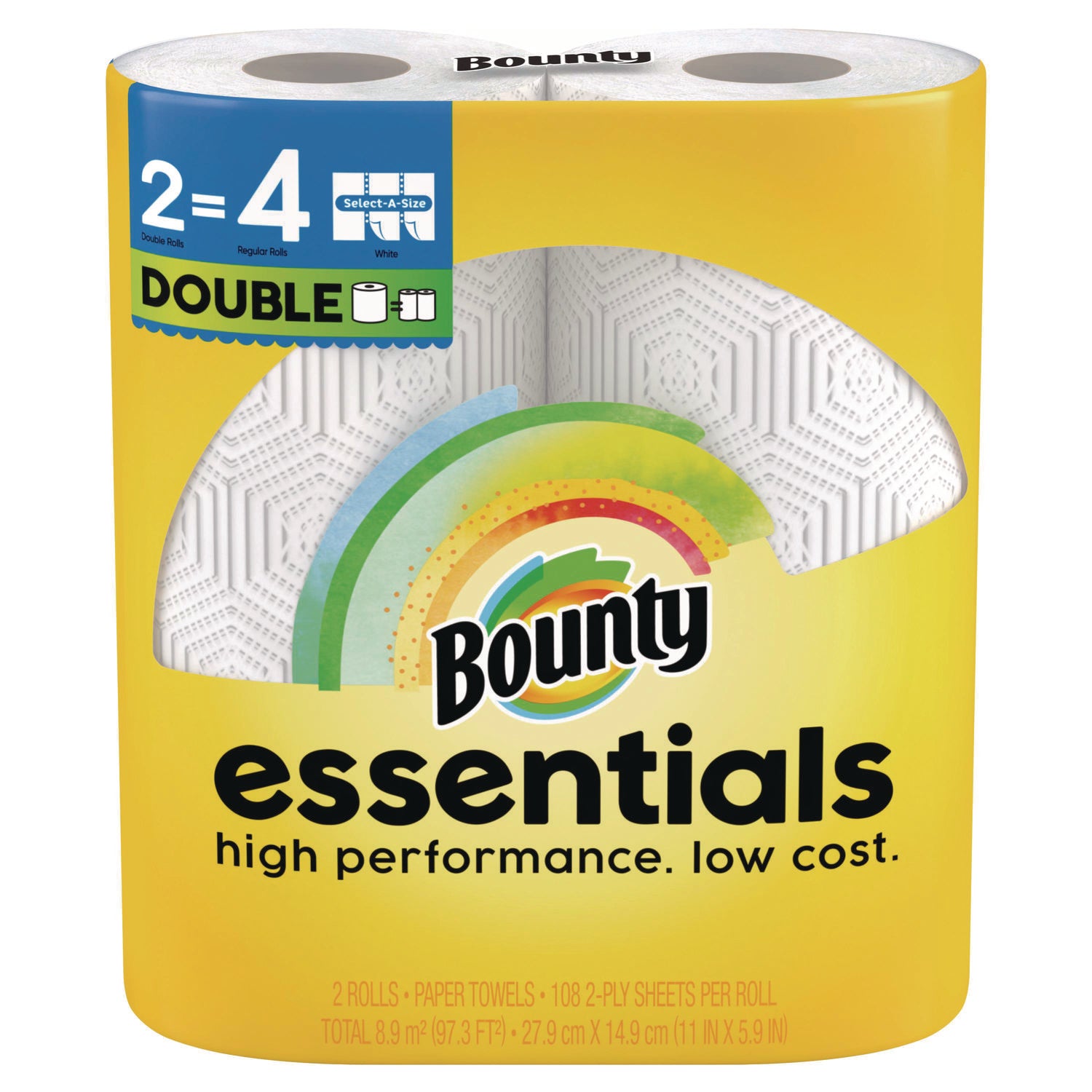 essentials-select-a-size-kitchen-roll-paper-towels-2-ply-white-108-sheets-roll-2-pack-8-packs-carton_pgc14019 - 1