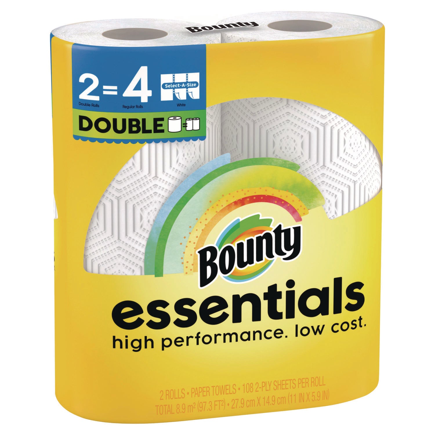 essentials-select-a-size-kitchen-roll-paper-towels-2-ply-white-108-sheets-roll-2-pack-8-packs-carton_pgc14019 - 3
