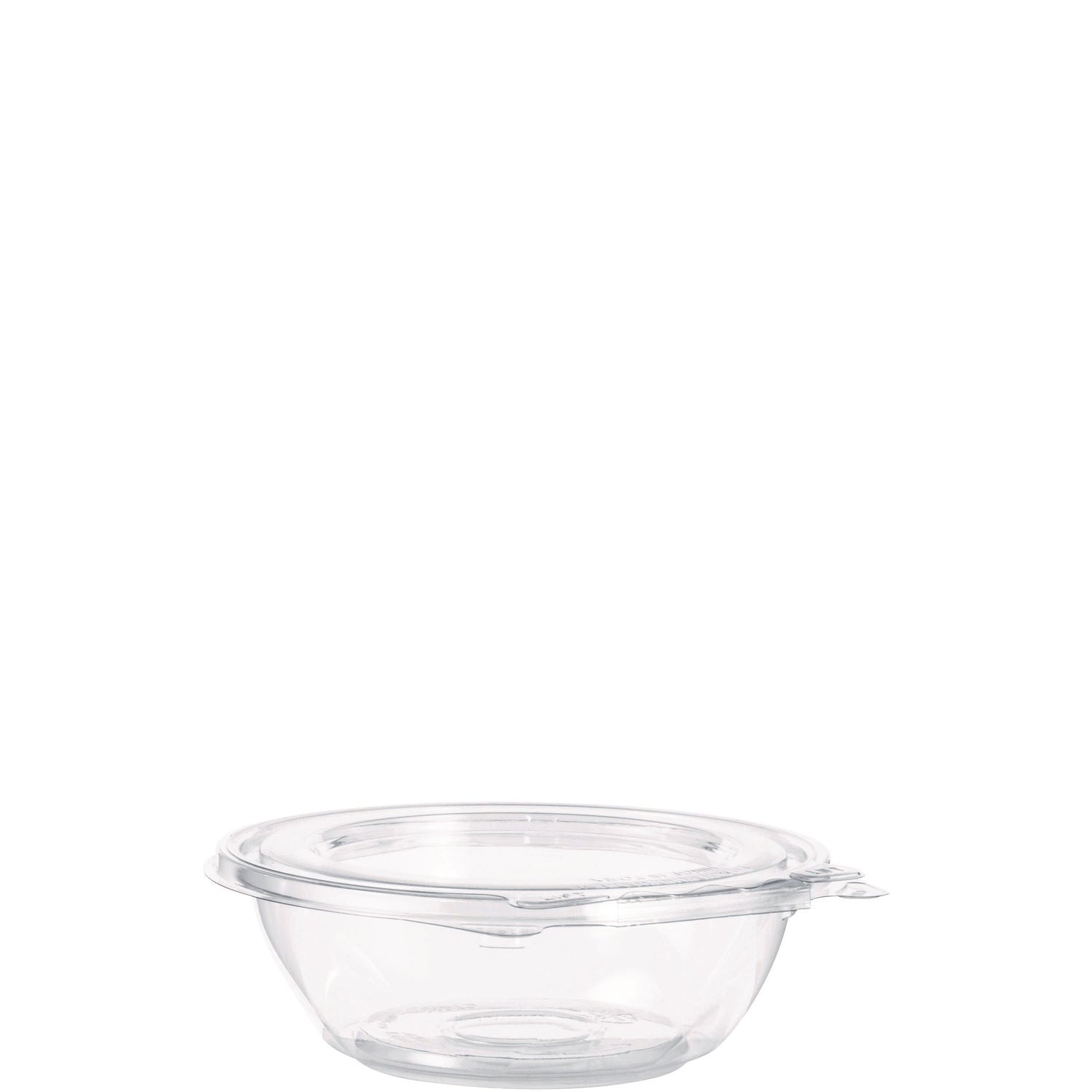 Tamper-Resistant, Tamper-Evident Bowls with Flat Lid, 8 oz, 5.5" Diameter x 1.7"h, Clear, Plastic, 240/Carton - 1