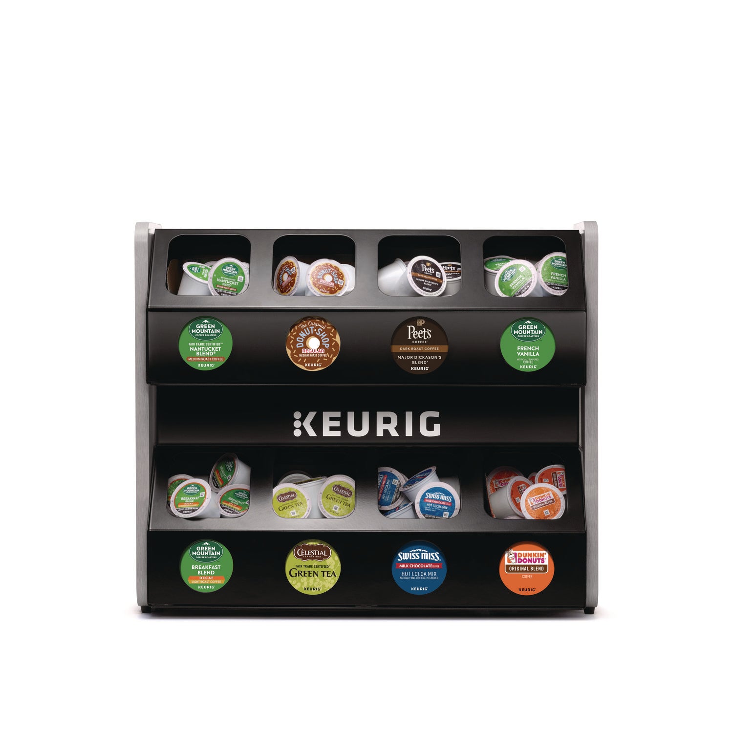 Premium K-Cup Pod Storage Rack 8-Sleeve, 16 x 21 x 18, Black - 3