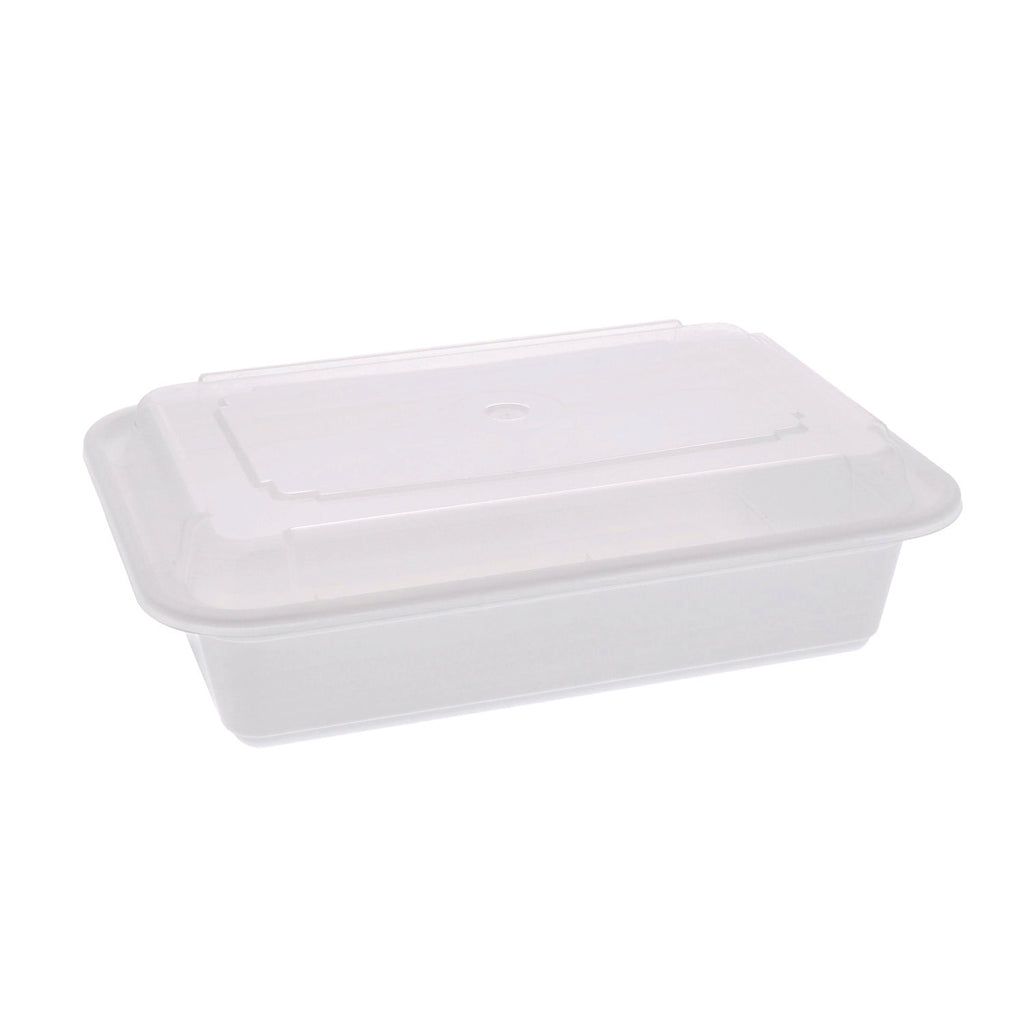 Newspring VERSAtainer Microwavable Containers, 8.8 x 6 x 2.5, White/Clear, Base/Lid Combo, 150/Carton