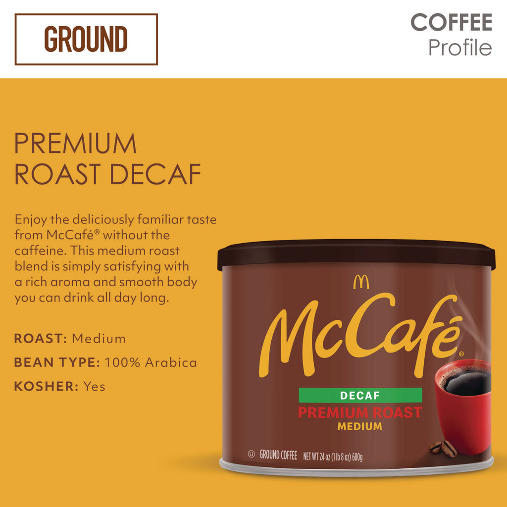 Ground Coffee, Premium Roast Decaf, 24 oz Can