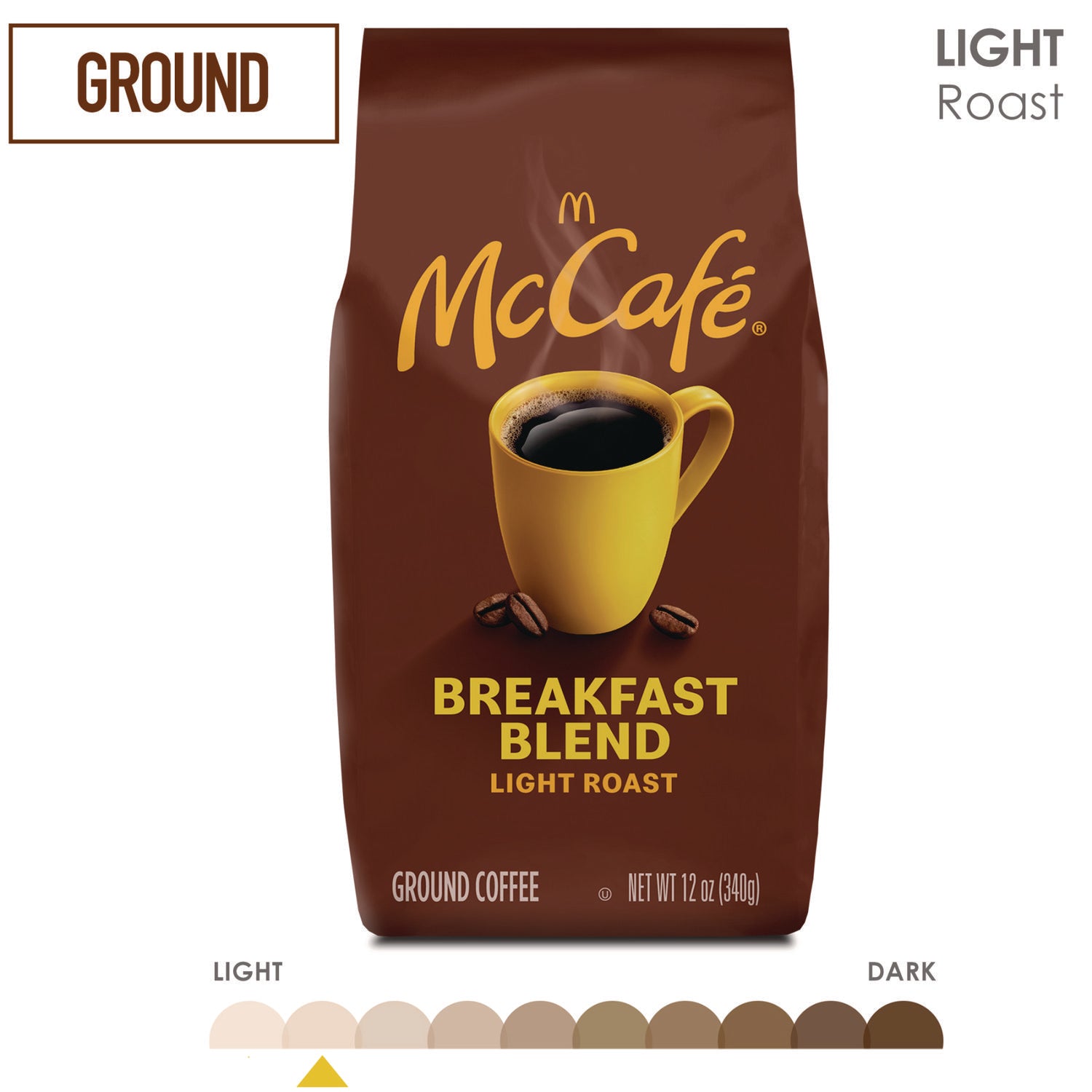 Ground Coffee, Breakfast Blend, 12 oz Bag