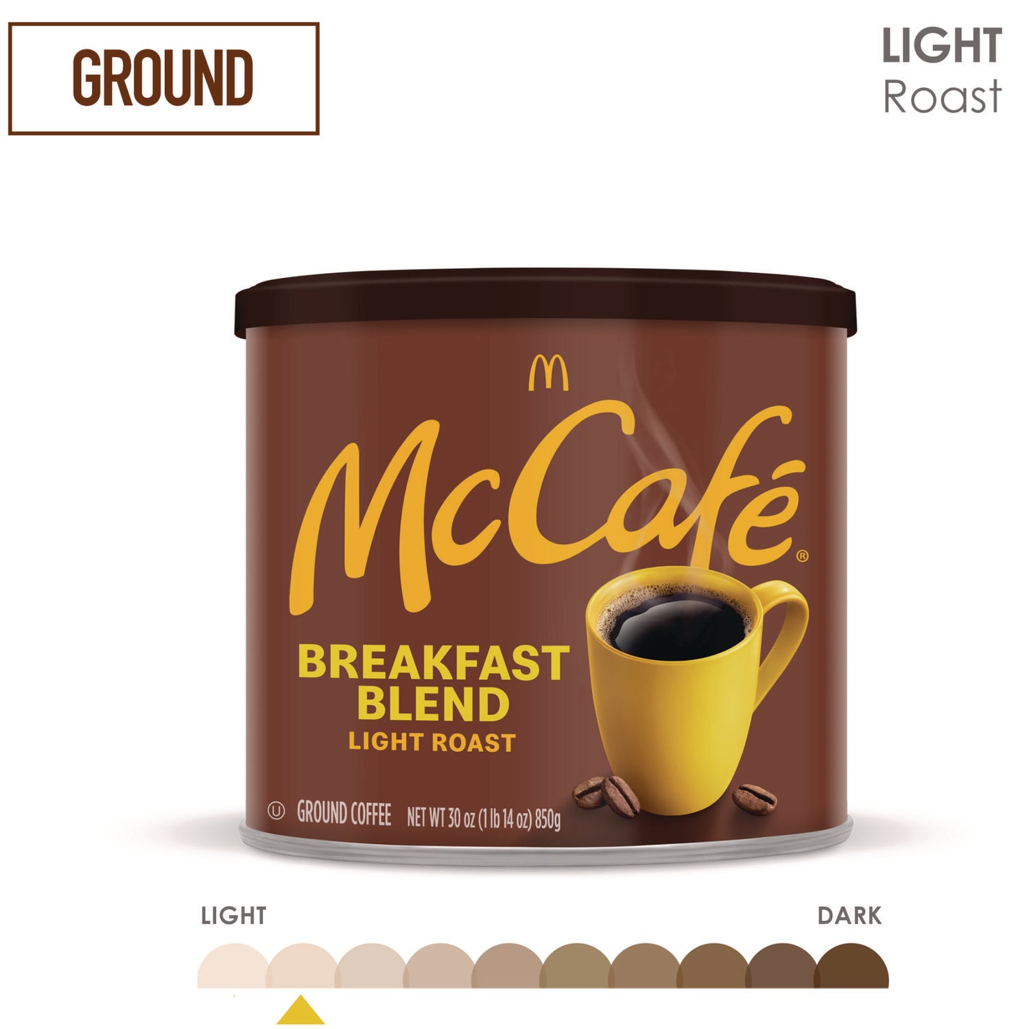 Ground Coffee, Breakfast Blend, 30 oz Can