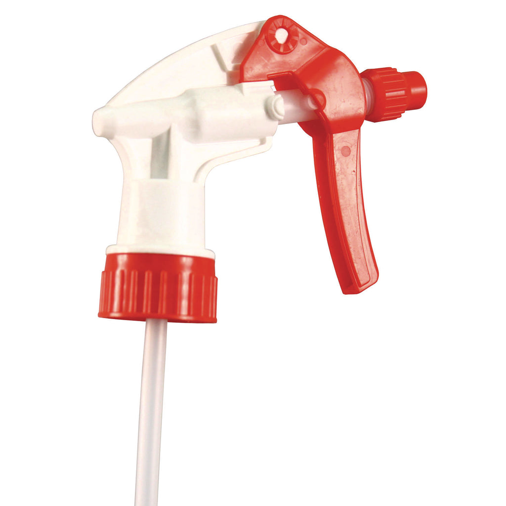 General Purpose Trigger Sprayer, 9.88" Tube, Fits 32 oz Bottles, Red/White, 24/Carton