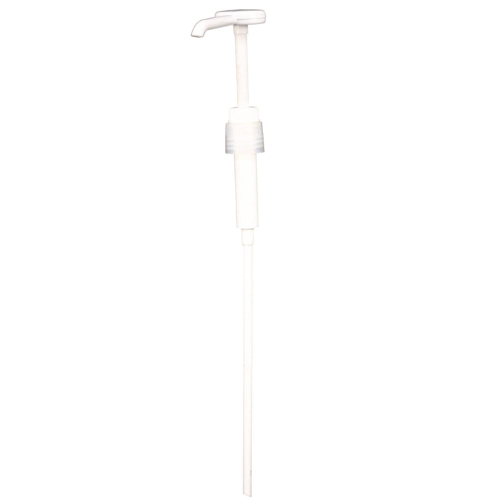 Economy Plastic Dispensing Pump with Senior Rieke Adapter for 5 gal Pails and 38 mm Screwcap for 1 gal Jugs, White