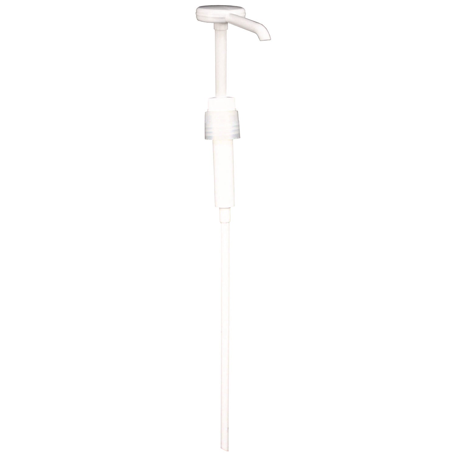 Economy Plastic Dispensing Pump with Senior Rieke Adapter for 5 gal Pails and 38 mm Screwcap for 1 gal Jugs, White
