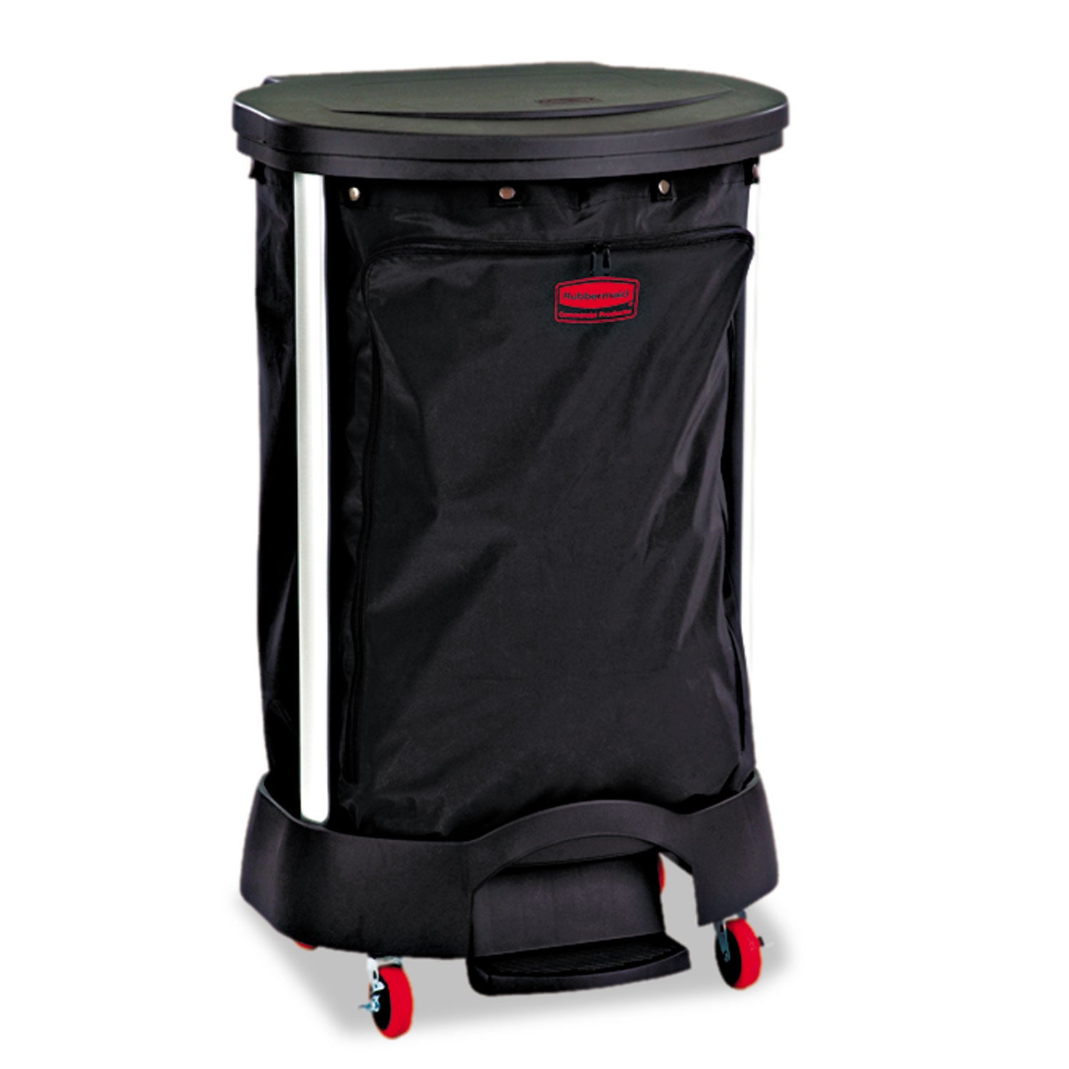 Step-On Linen Hamper Bag, 13 3/8w x 19 7/8d x 29 1/4h, PVC-Lined Nylon, Black