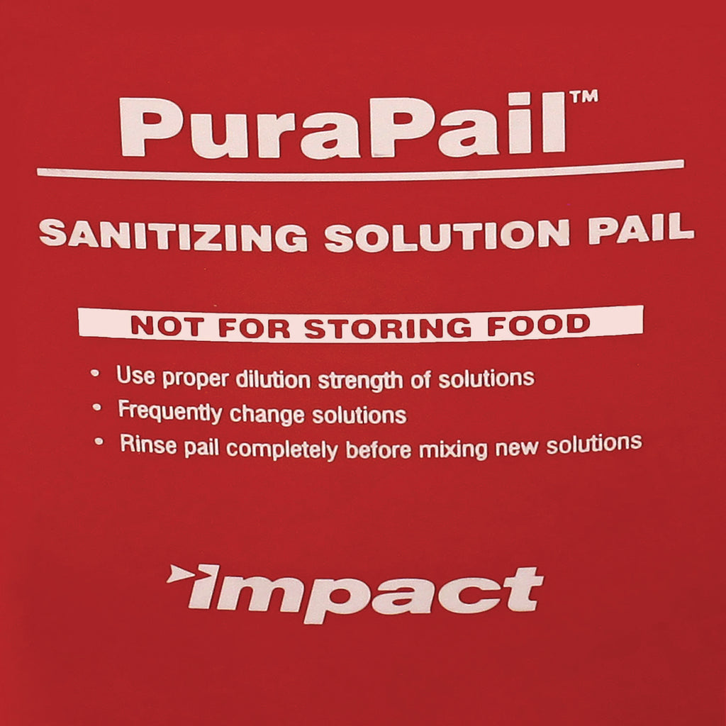 PuraPail Sanitizing Bucket, 6 qt, Polyethylene, Red