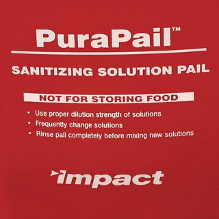 PuraPail Sanitizing Bucket, 6 qt, Polyethylene, Red