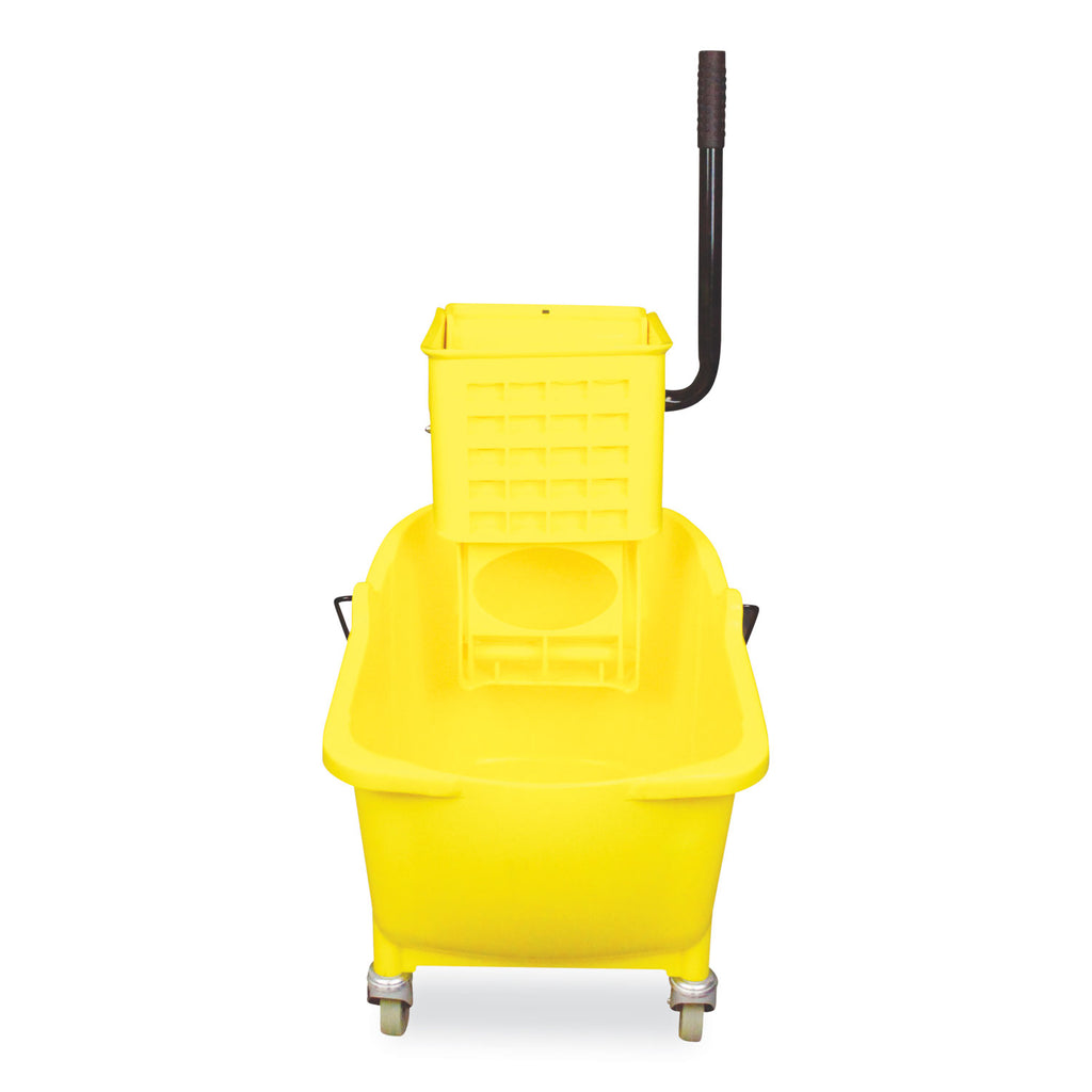 Side-Press Wringer and Plastic Bucket Combo, 12 to 32 oz, Yellow